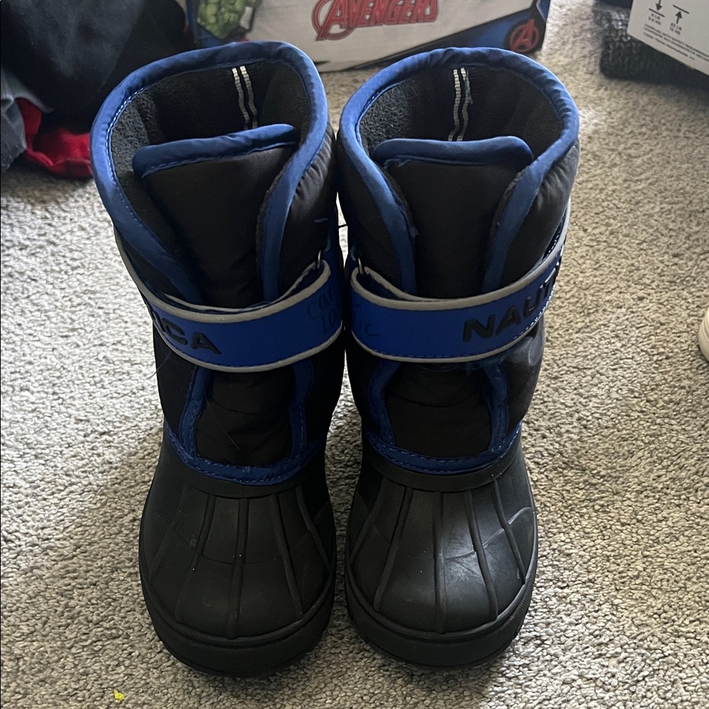 Nautica Kids Black and Blue Snow Boots